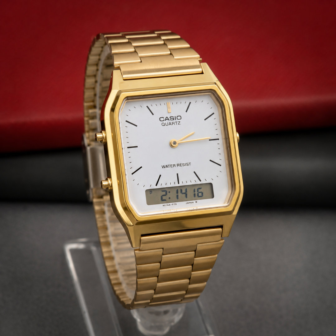 VINTAGE DORADO DIAL BLANCO | AQ-230GA