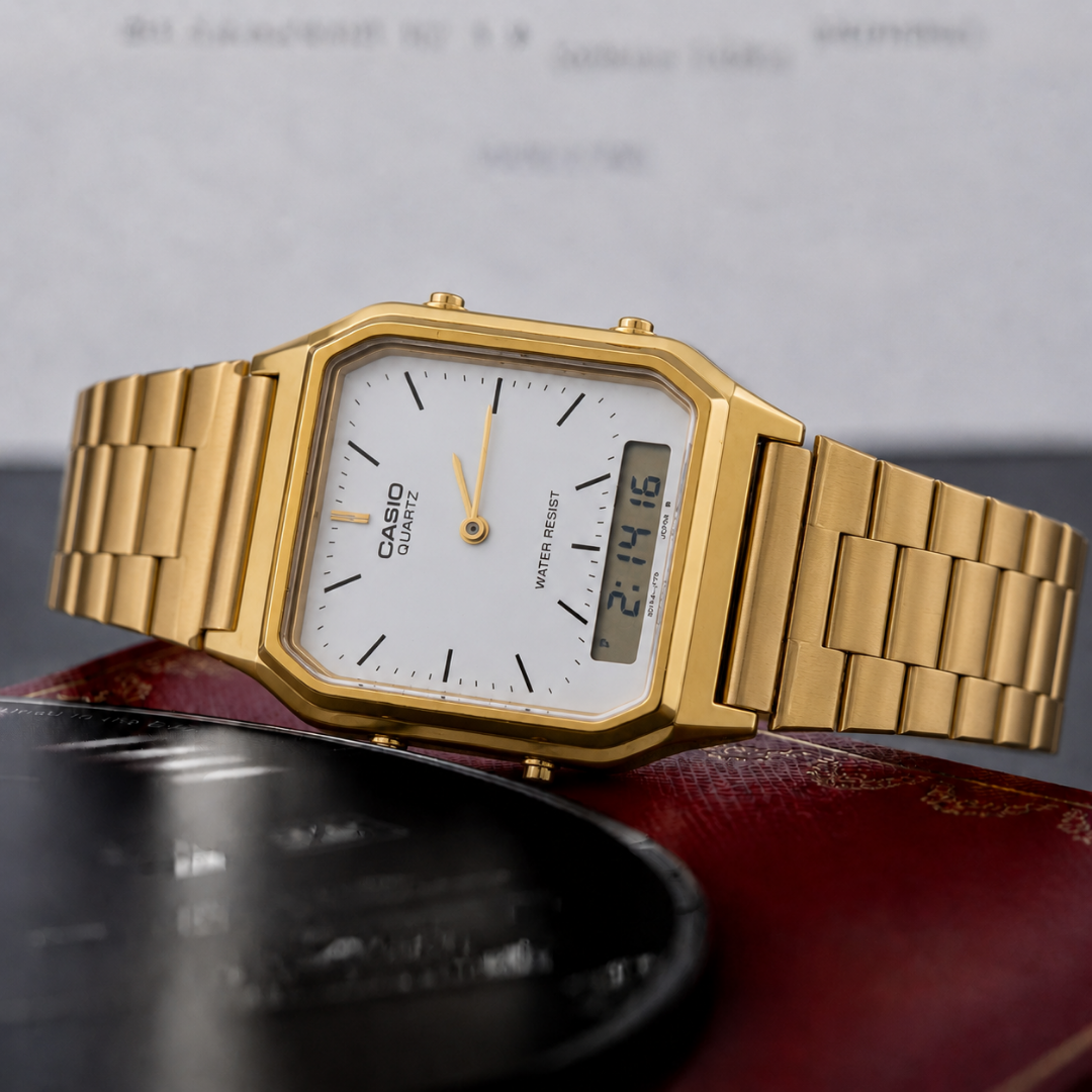 VINTAGE DORADO DIAL BLANCO | AQ-230GA