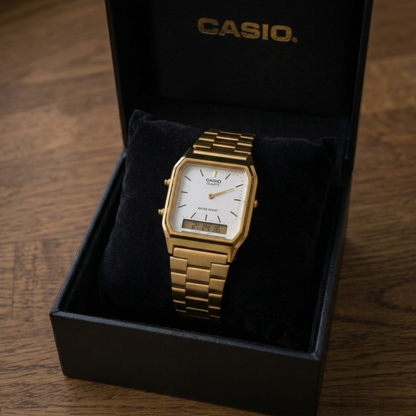 VINTAGE DORADO DIAL BLANCO | AQ-230GA