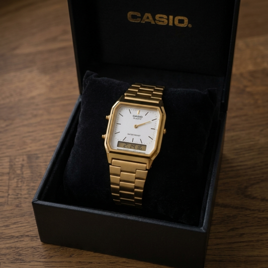 VINTAGE DORADO DIAL BLANCO | AQ-230GA