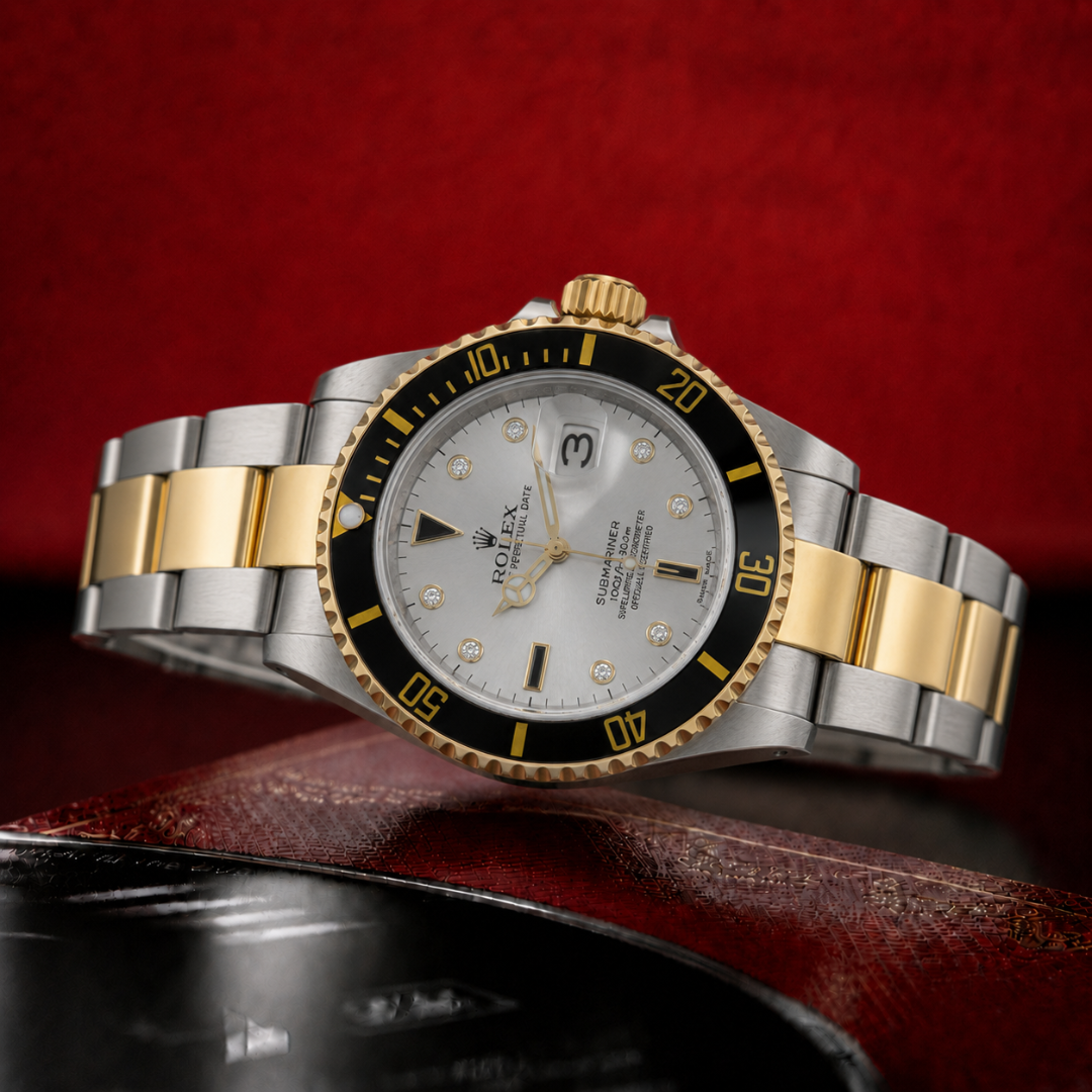SUBMARINER ORO Y PLATA + SANTOS CORREA DE CUERO | COMBO DE LUJO