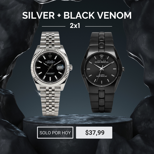 Silver + Black venom | combo 2x1 en elegante
