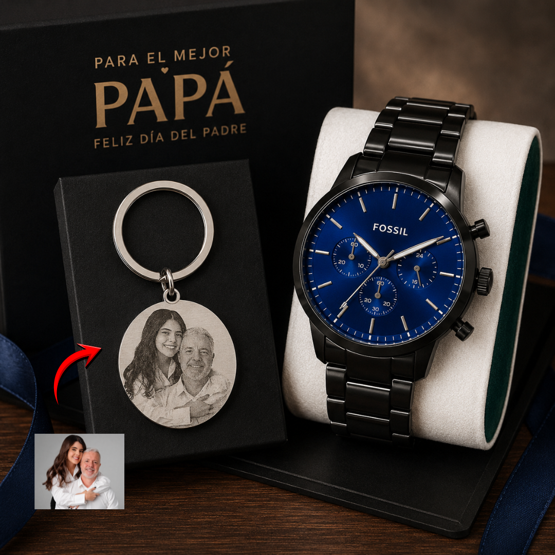 RELOJ + LLAVERO PERSONALIZADO | PROMO DIA DEL PADRE