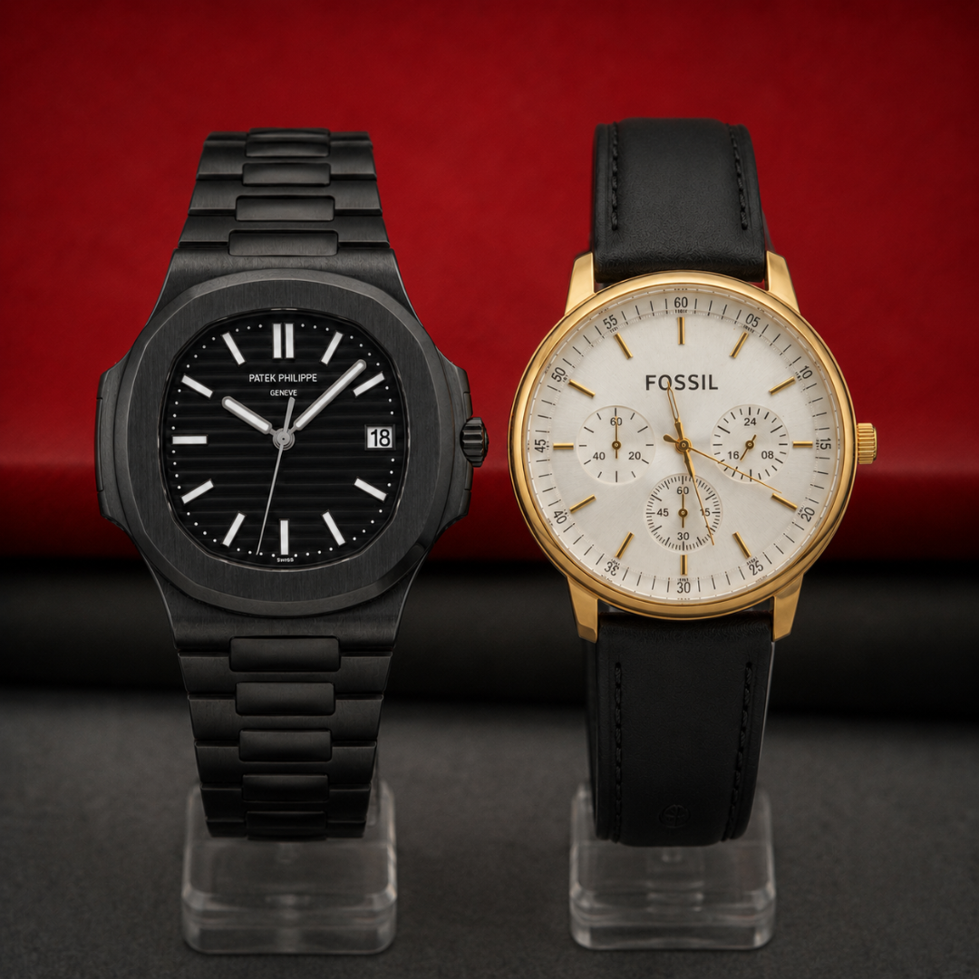 NAUTILUS BLACK + NEUTRA CORREA DE CUERO | PROMO 2X1