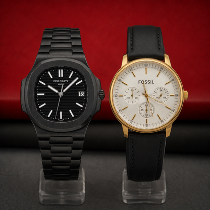 NAUTILUS BLACK + NEUTRA CORREA DE CUERO | PROMO 2X1