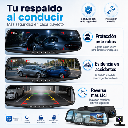 VISION360| Retrovisor con doble cámara